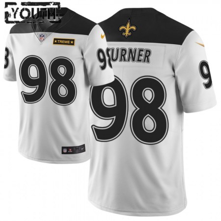 Camiseta Niño New Orleans Saints Payton Turner 98 Nike Blanco 2021 NFL Draft